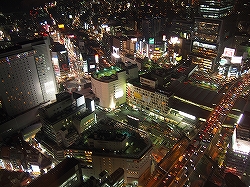 会場から観た渋谷の夜景